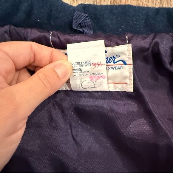 Vintage Weather Tamer Pea Coat Baby Size 18 Mo Navy Gold Buttons Preppy Classic - Picture 4 of 10